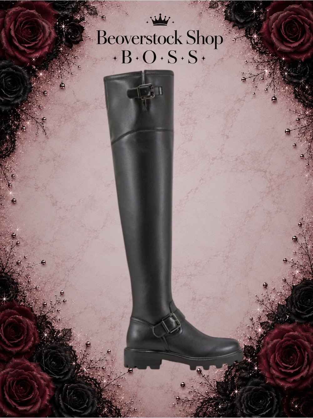 🔴New NIB Marc Fisher Black LTD Ganven Lug Sole Over the Knee Boot - 6M - Picture 3 of 9